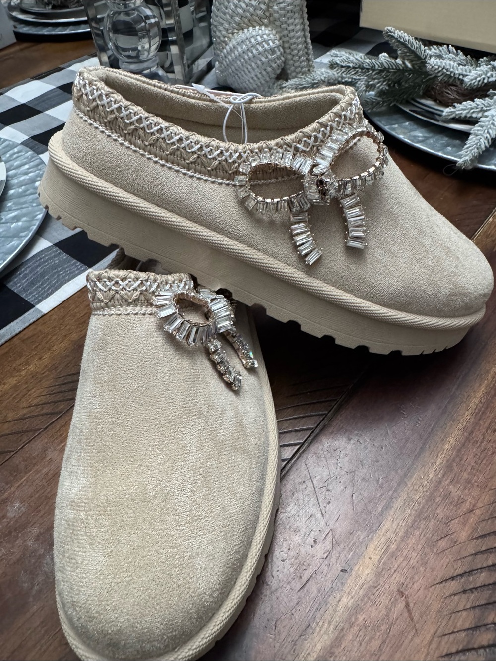 Women’s Olivia & Kate Platform Sole Rhinestone Bow Slip-on Shoe 6.5